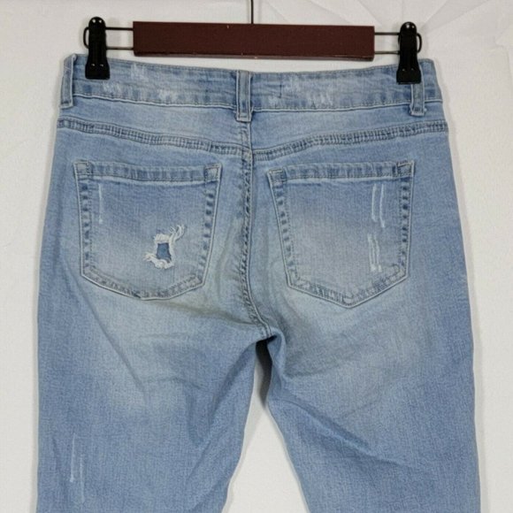 Wax Jean Distressed Skinny Destroyed Stretch Denim 28 x 27 - Picture 8 of 11